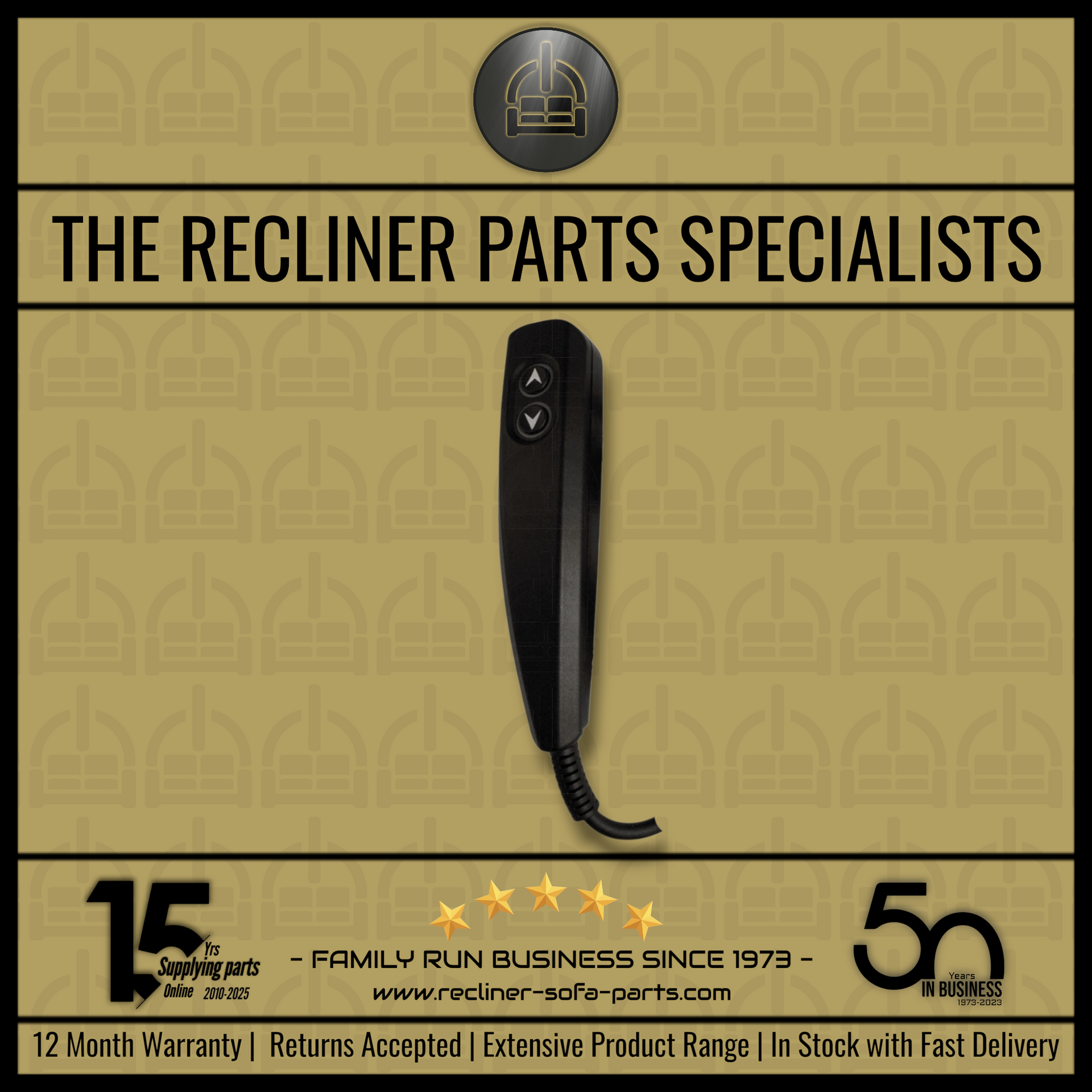 2 button Recliner  handset / control with 5pin lead connector