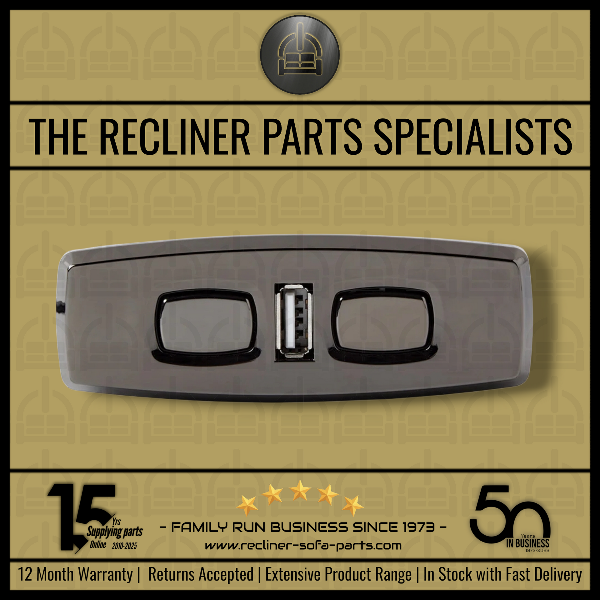 Kaidi ' KDH120-005 ' 4 button Recliner switch control with USB port