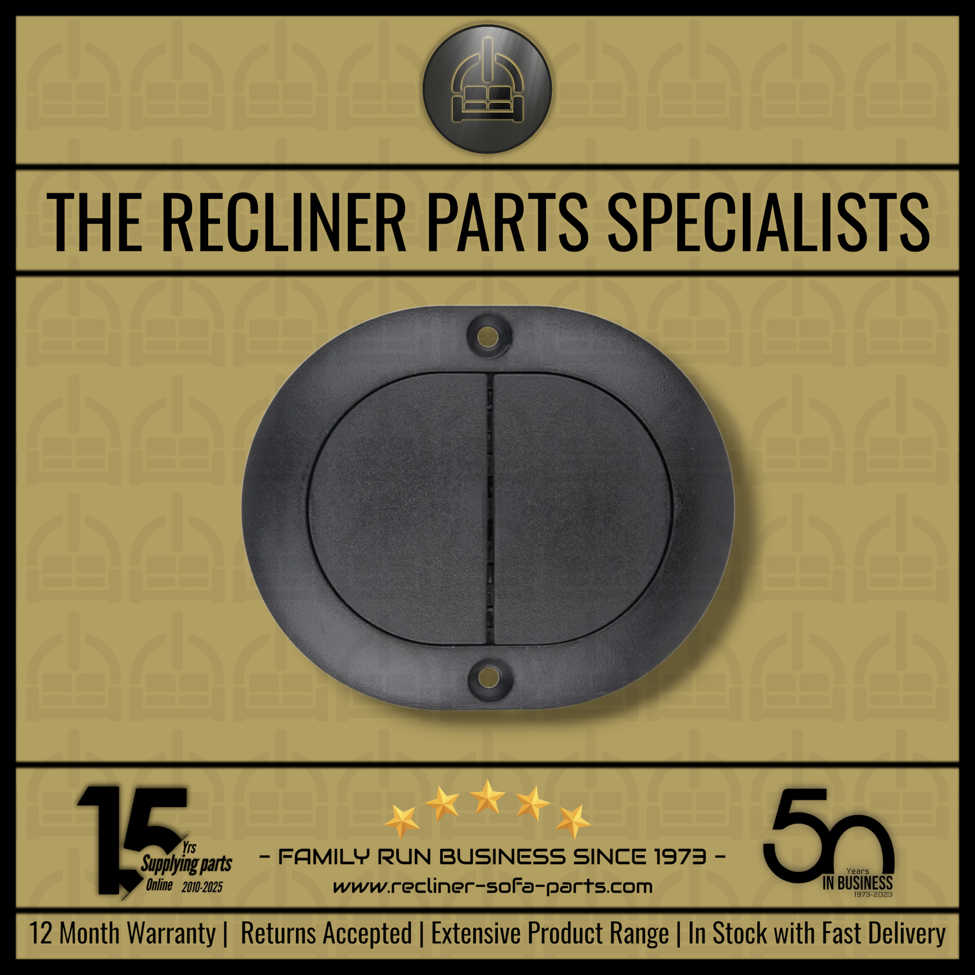 Oval 2 button Recliner switch control with 5pin lead connector