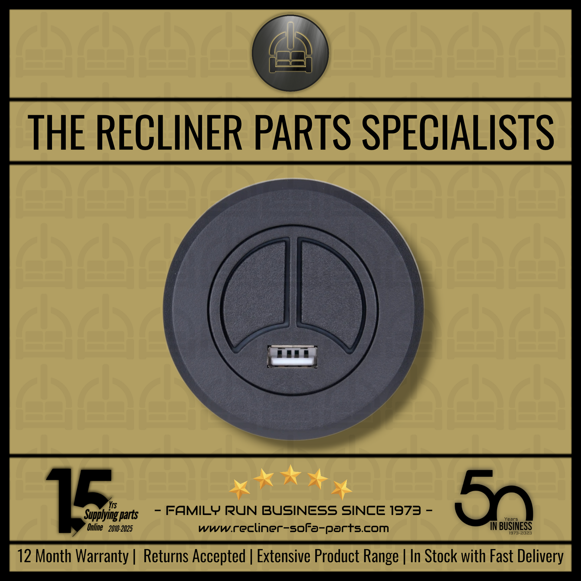 eMoMo ' Remo P10 ' 2 button Recliner switch control with USB port