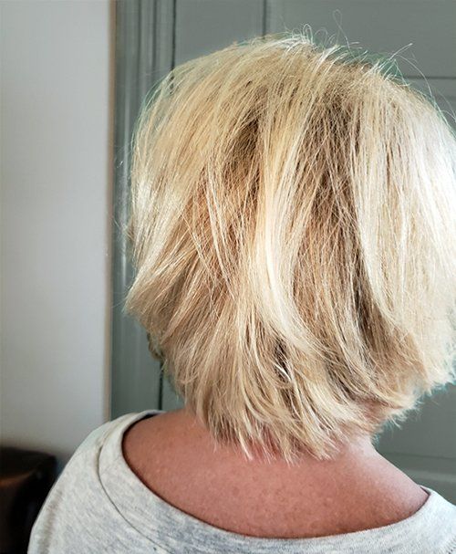 Organic Blonde Bob back view
