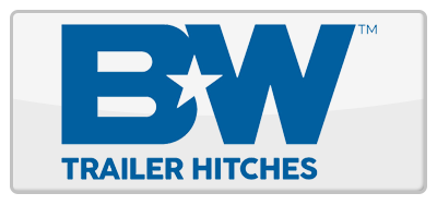 Blue and white BW Trailer Hitches logo.