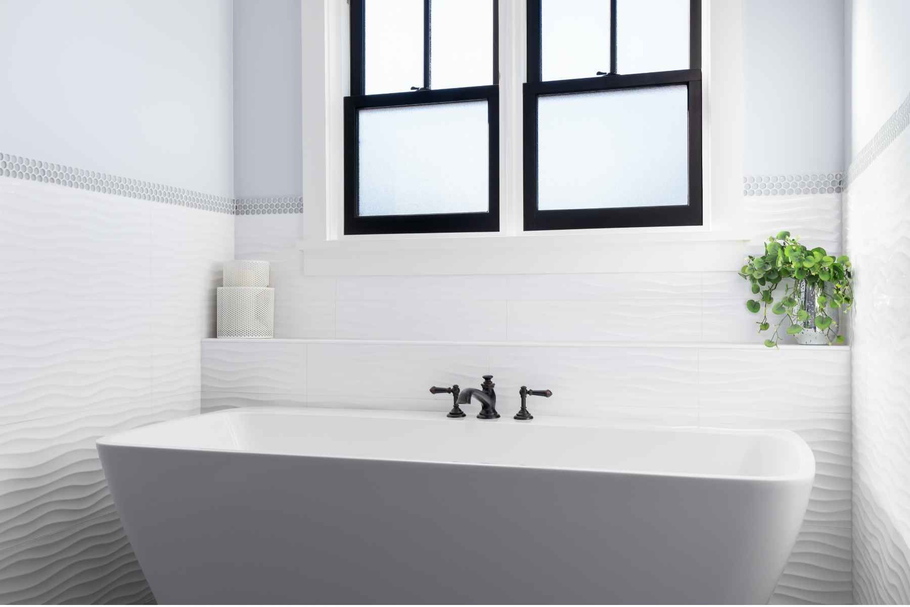 custom tile around tub
