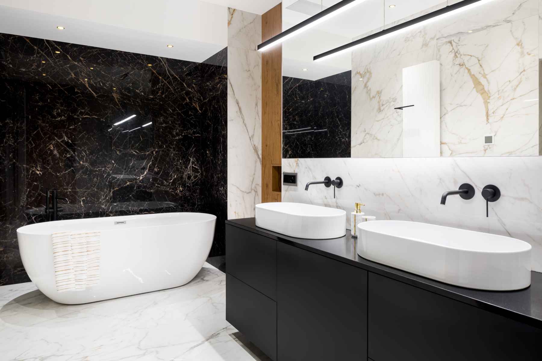 fully tile flooring renovated bathroom