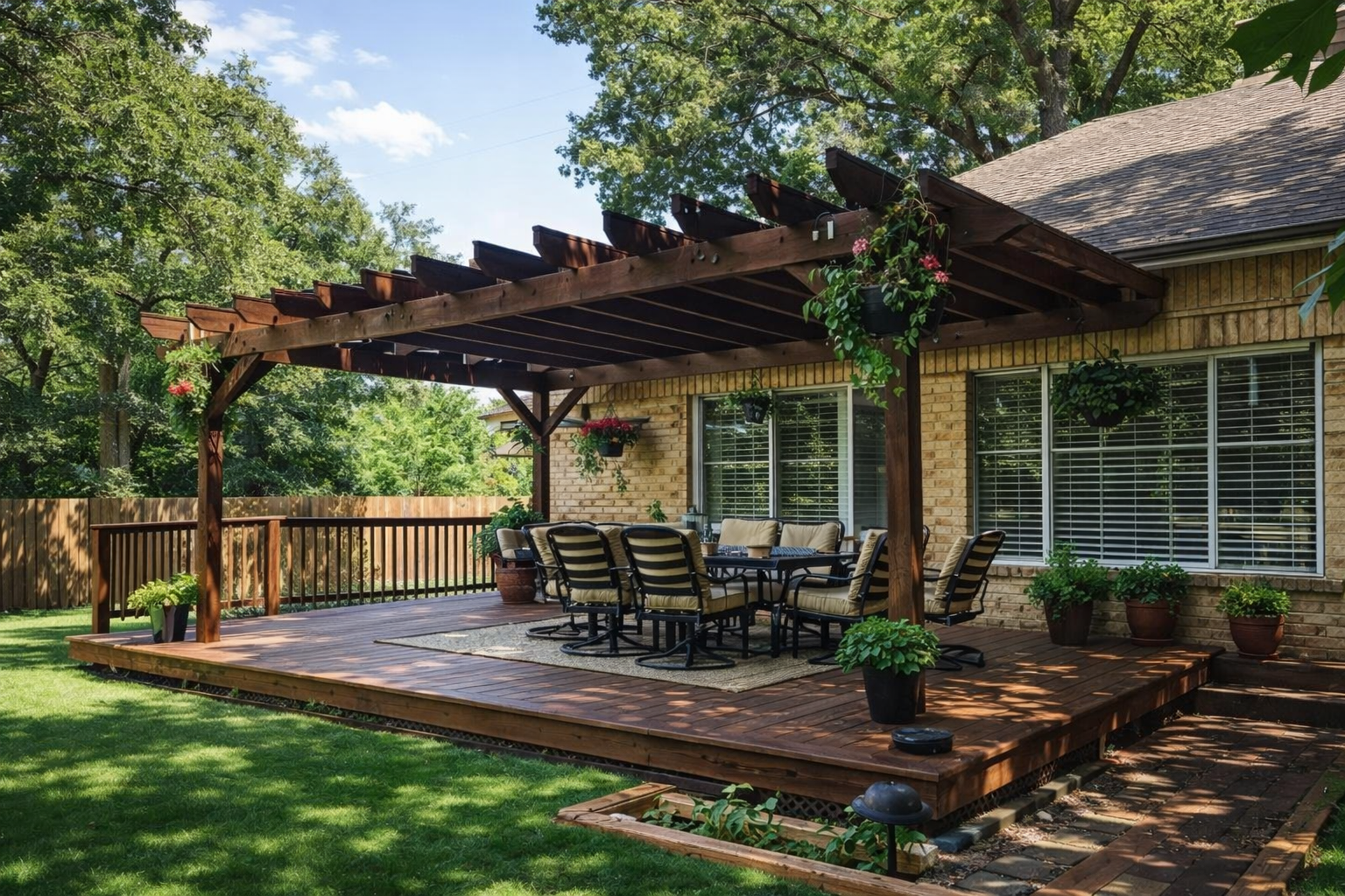 A man wearing a true grit fencing shirt is working on a gate