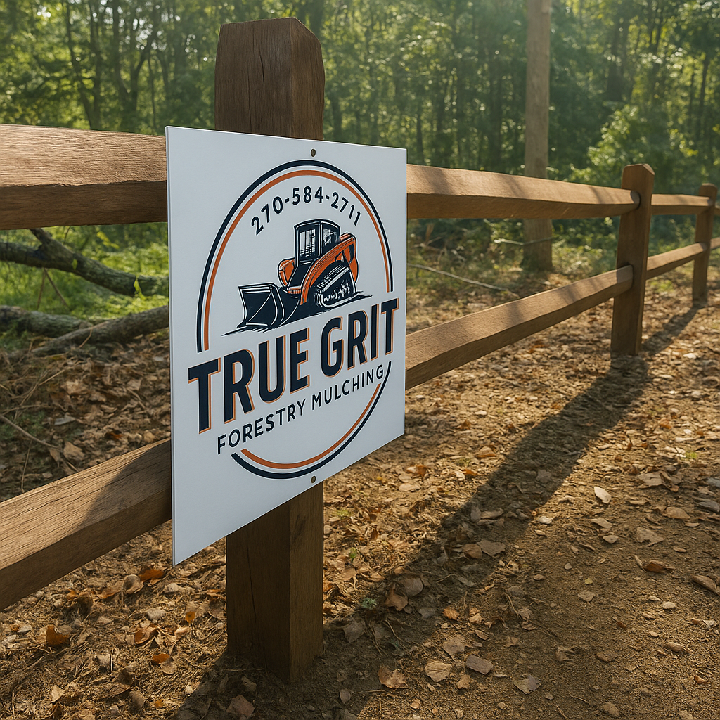 A sign that says true grit on it