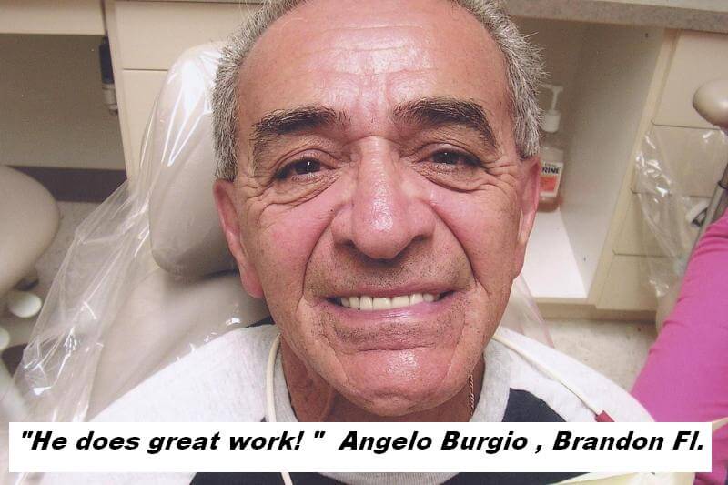 happy denture patient testimonial. 