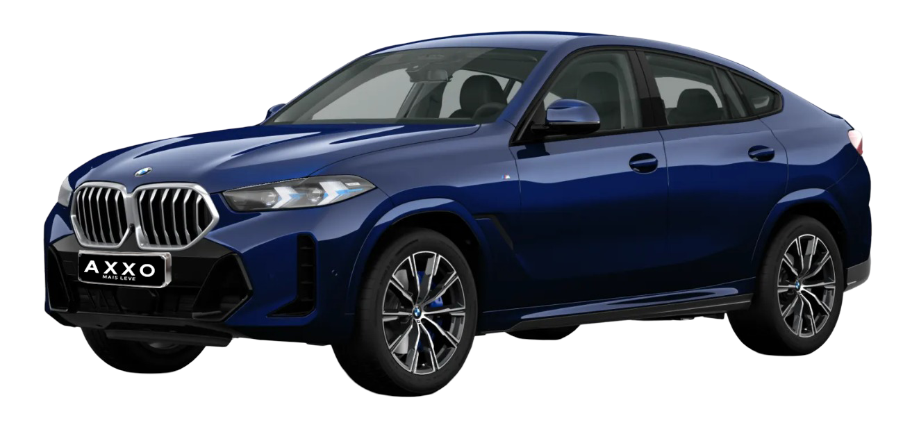 Um bmw série 4 azul e dourado é mostrado em um fundo branco.