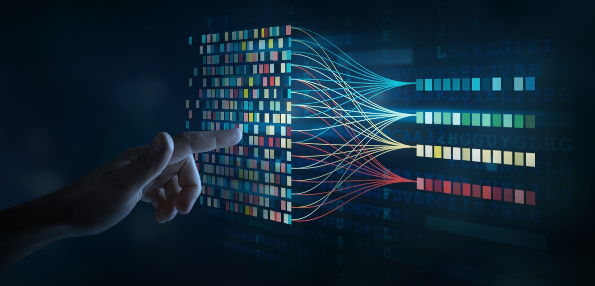 A hand is pointing at a computer screen with a bunch of lines coming out of it. event forensics