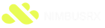 The nimbusrx logo is yellow and white on a white background.