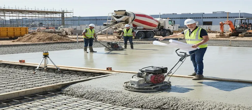 Commercial concrete slab cost per square foot in Dallas, TX