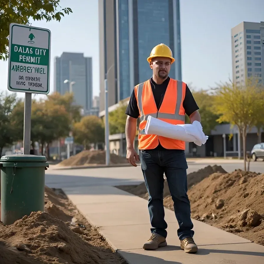 Dallas concrete permits contractor on site