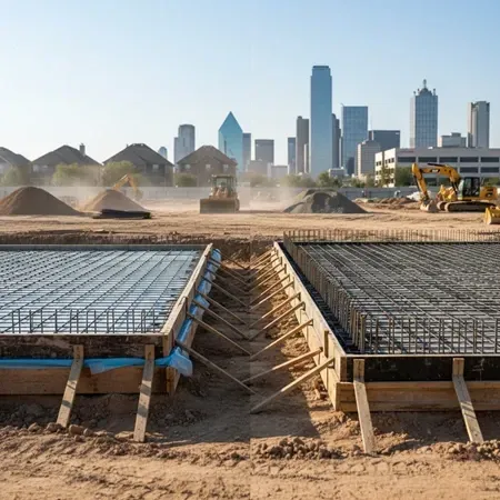 Dallas concrete slab thickness residential commercial