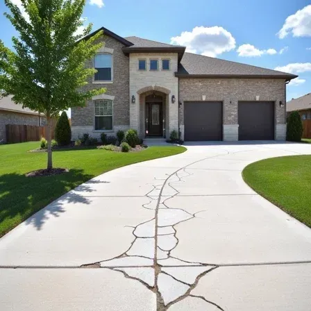 Dallas driveway with durable self-healing concrete