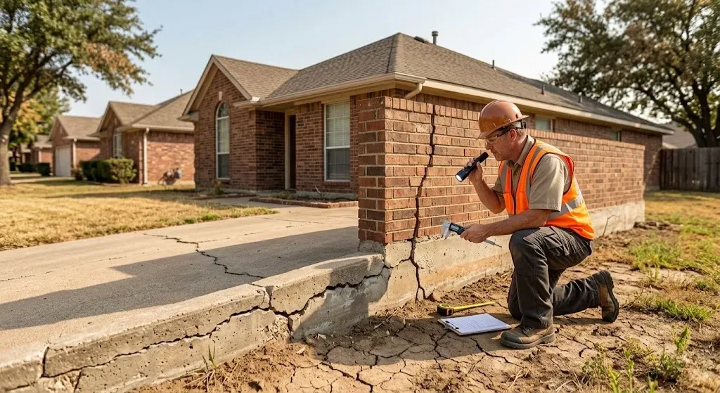 Dallas home foundation damage inspection cracks