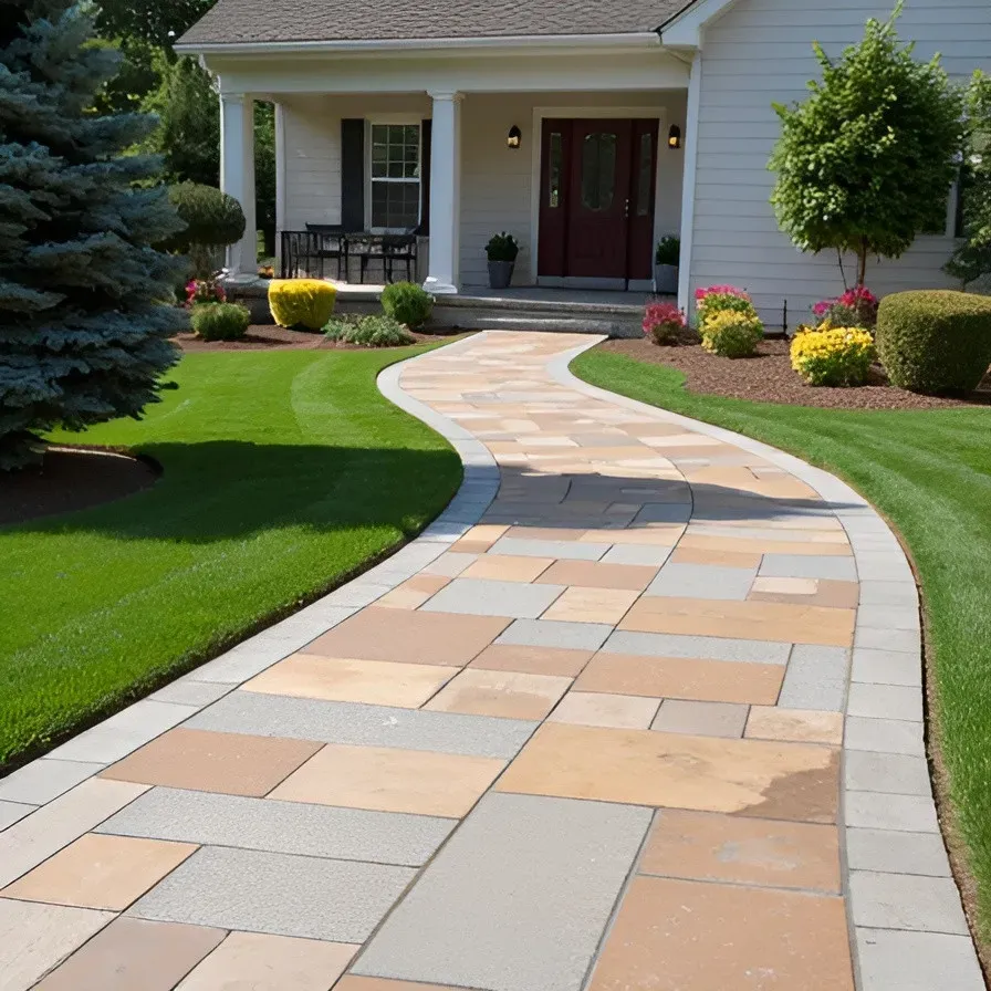 Denver front yard concrete walkway ideas