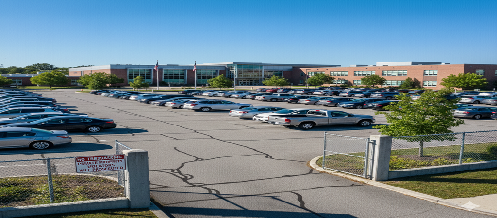 High school parking lot private property rules