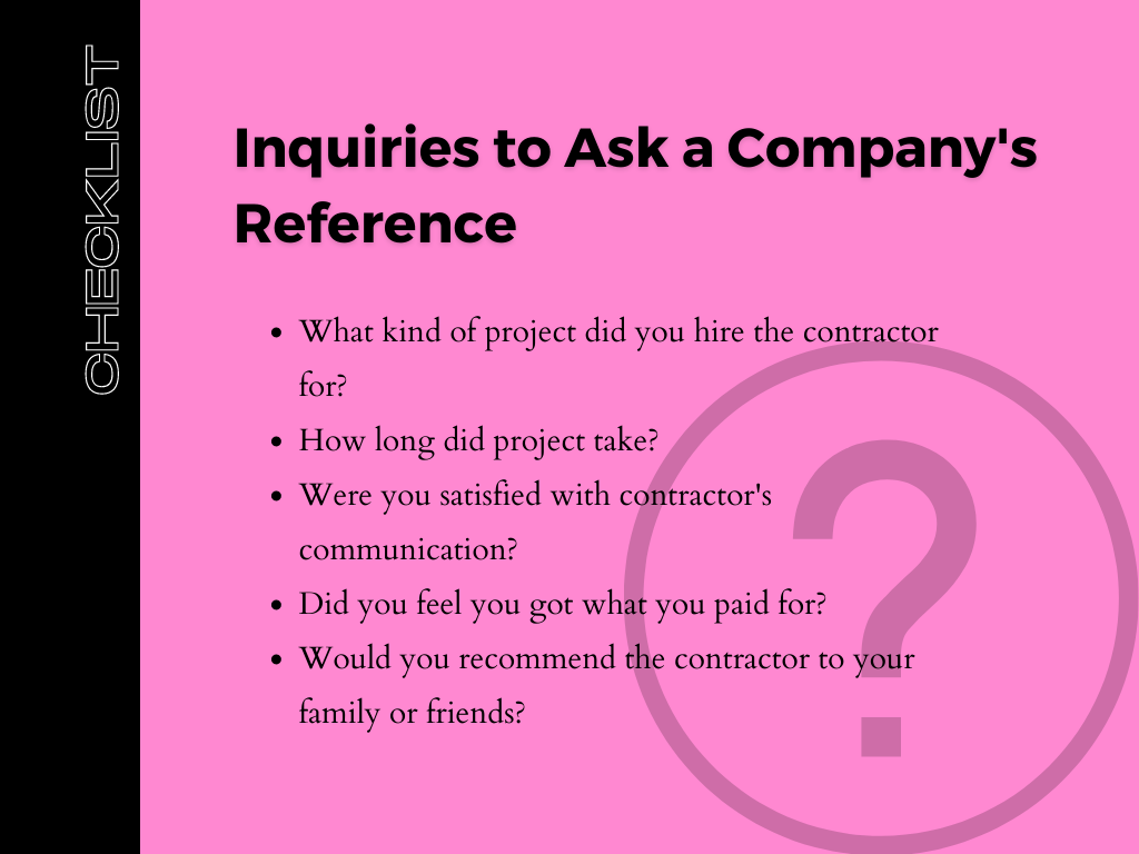 Inquiries To Ask A Company's Reference