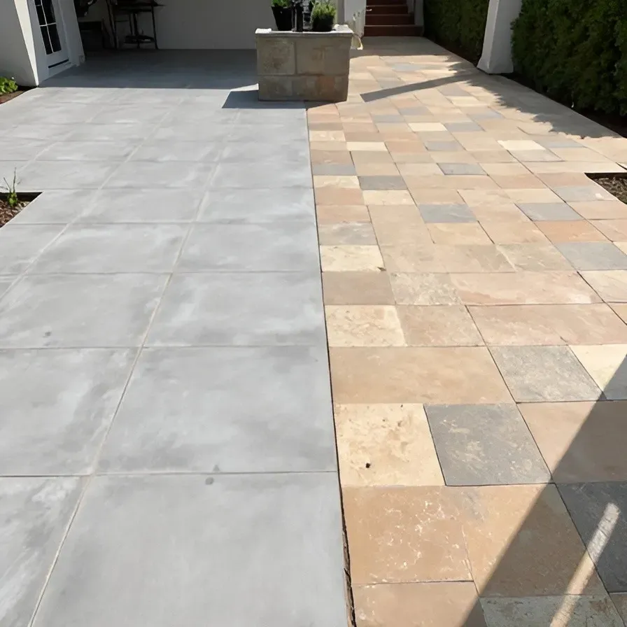 Regular concrete versus stamped concrete comparison
