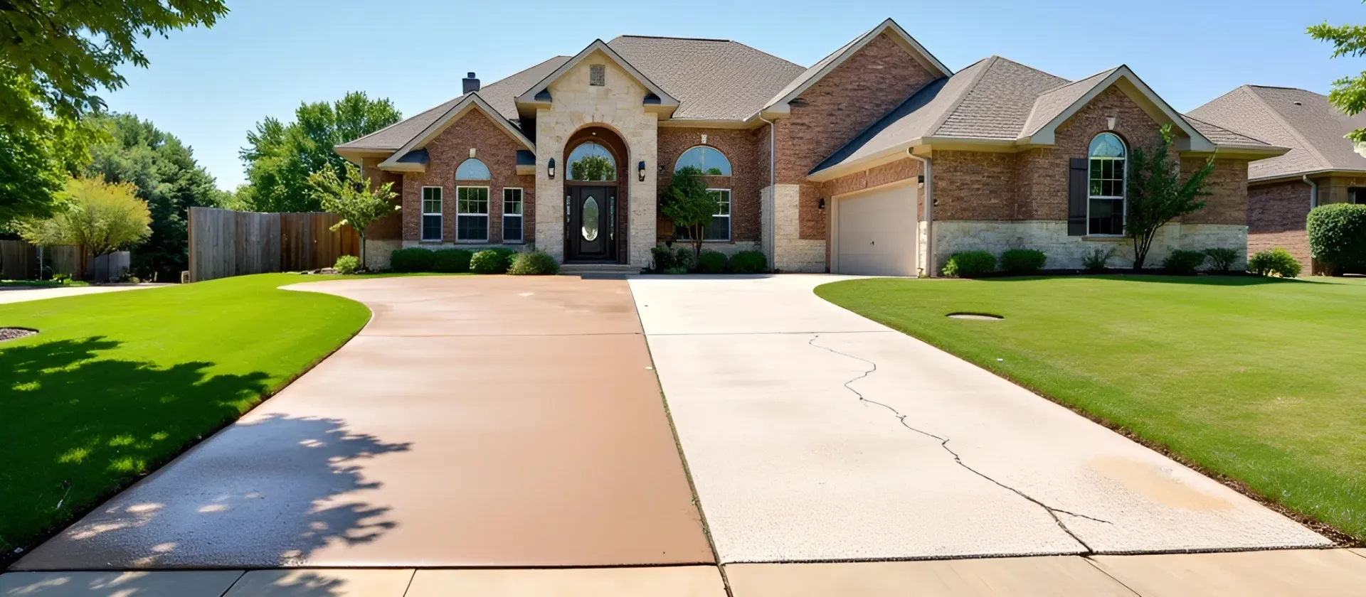 Well-maintained Dallas concrete driveway sealing service