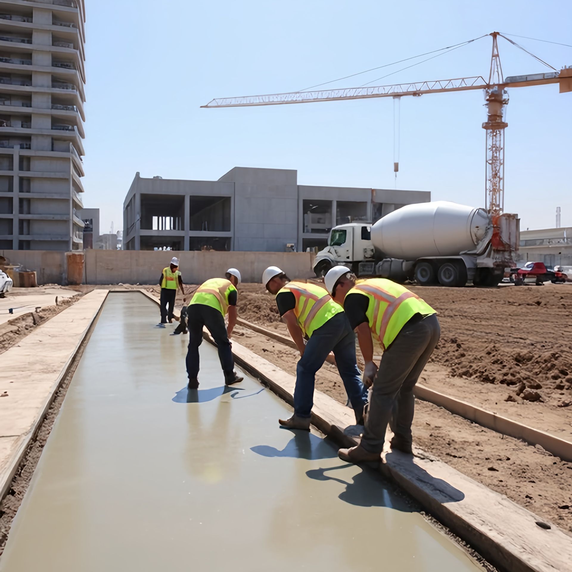 commercial concrete contractors Dallas smoothing to finish project
