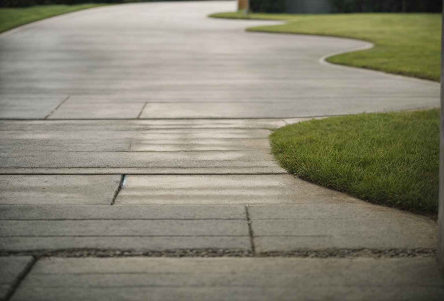 new concrete driveway in  Irving Texas with unique shape