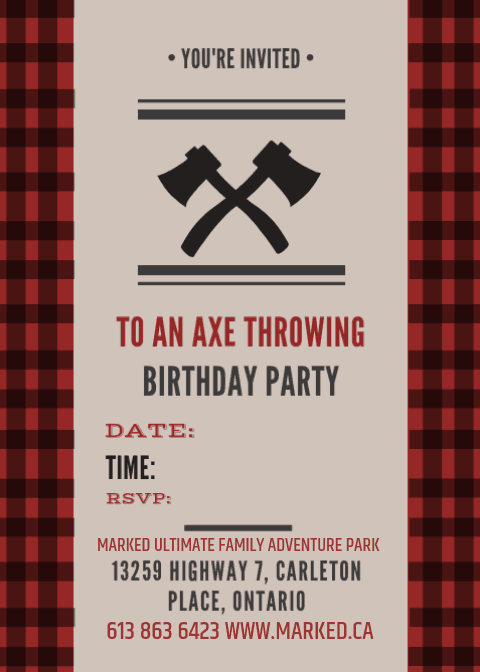 Axe Throwing Party Invitation PDF