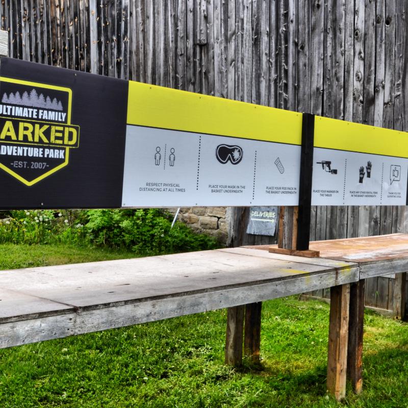 A sign for the ultimate family arked adventure park