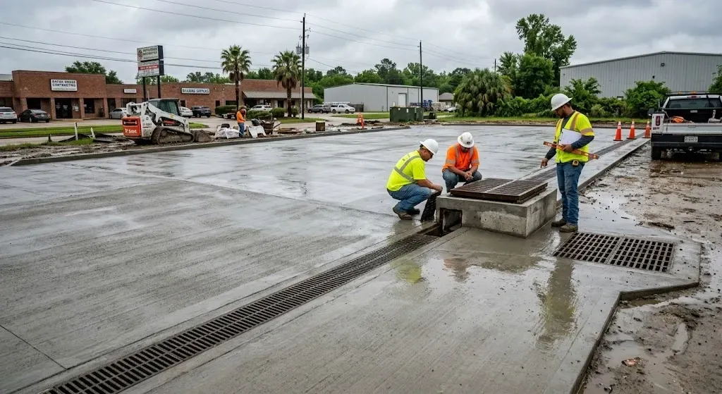 Baton Rouge commercial concrete drainage solutions