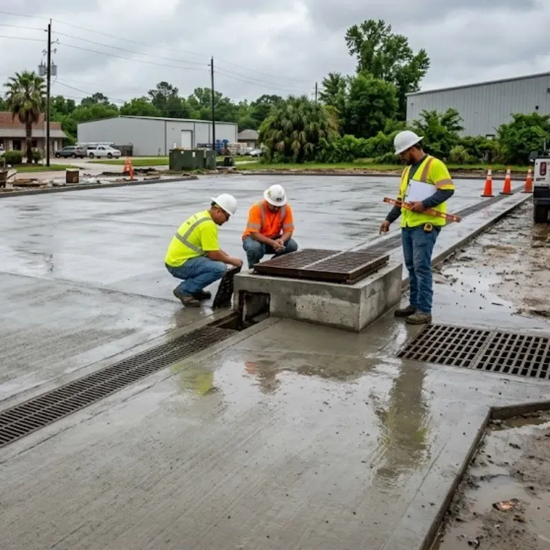 Baton Rouge commercial concrete drainage solutions