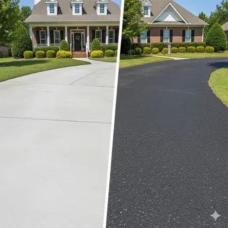 Baton Rouge concrete asphalt driveway comparison