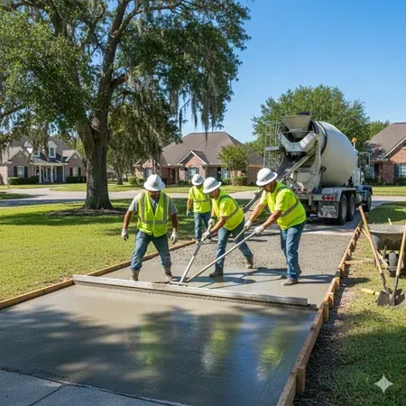 Baton Rouge concrete contractors at work