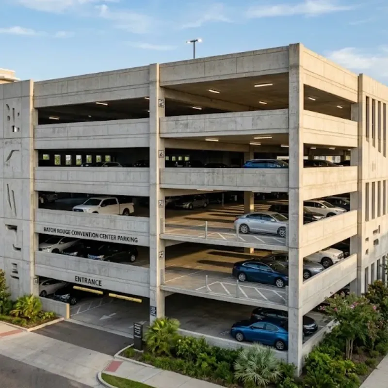 Concrete parking structure Baton Rouge durability