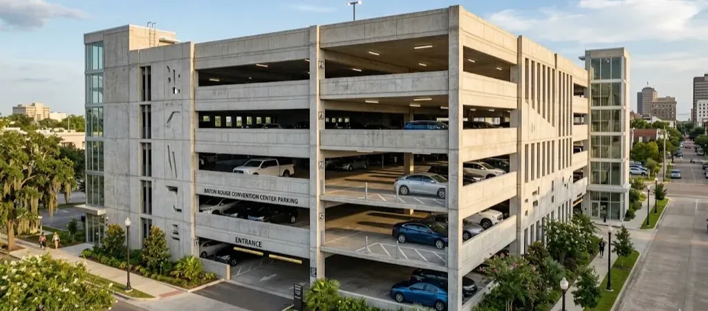 Concrete parking structure Baton Rouge durability