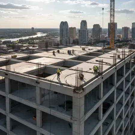 Post-tensioned concrete Baton Rouge building