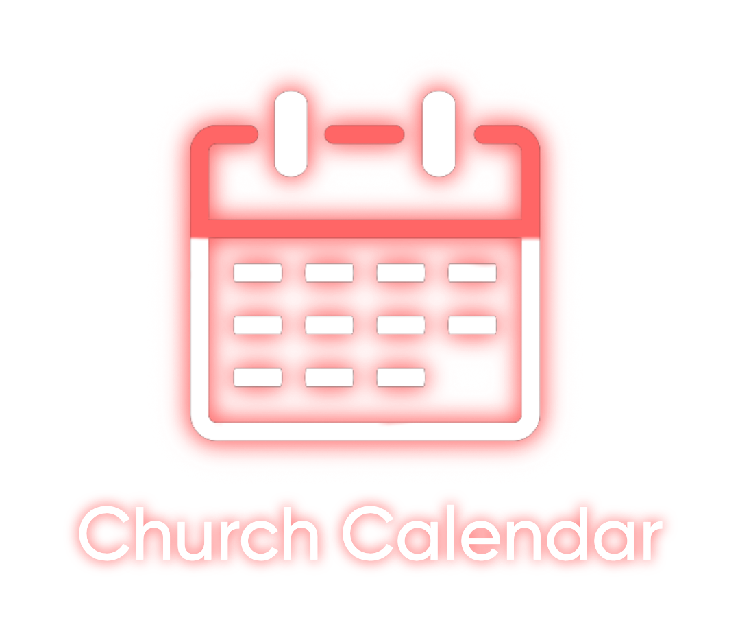 Red neon calendar icon with 
