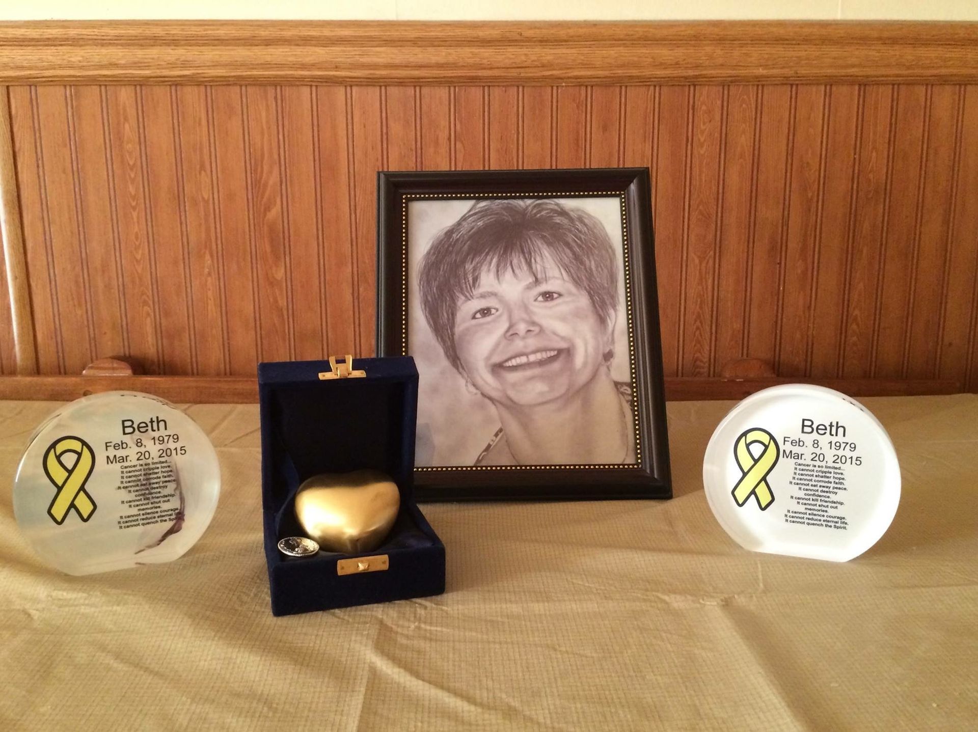 Acrylic Photo Circles in Memorial Display