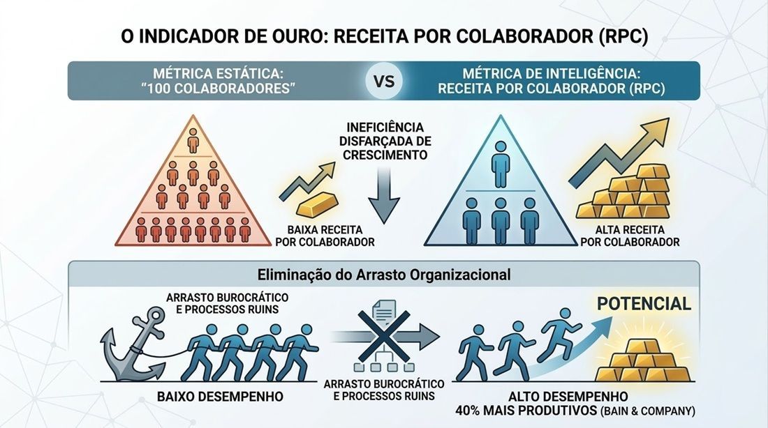 indicador de ouro: receita por colaborador