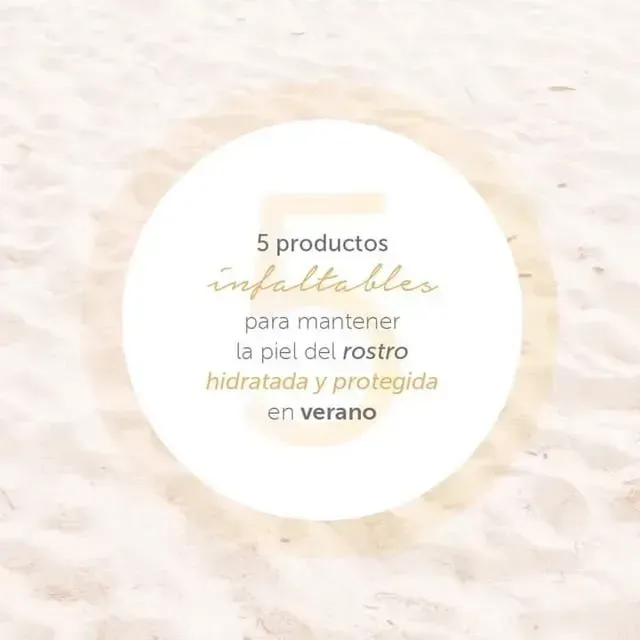 A white circle overlay on a sandy beach background text reads: