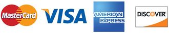a MasterCard, Visa, and American Express logo