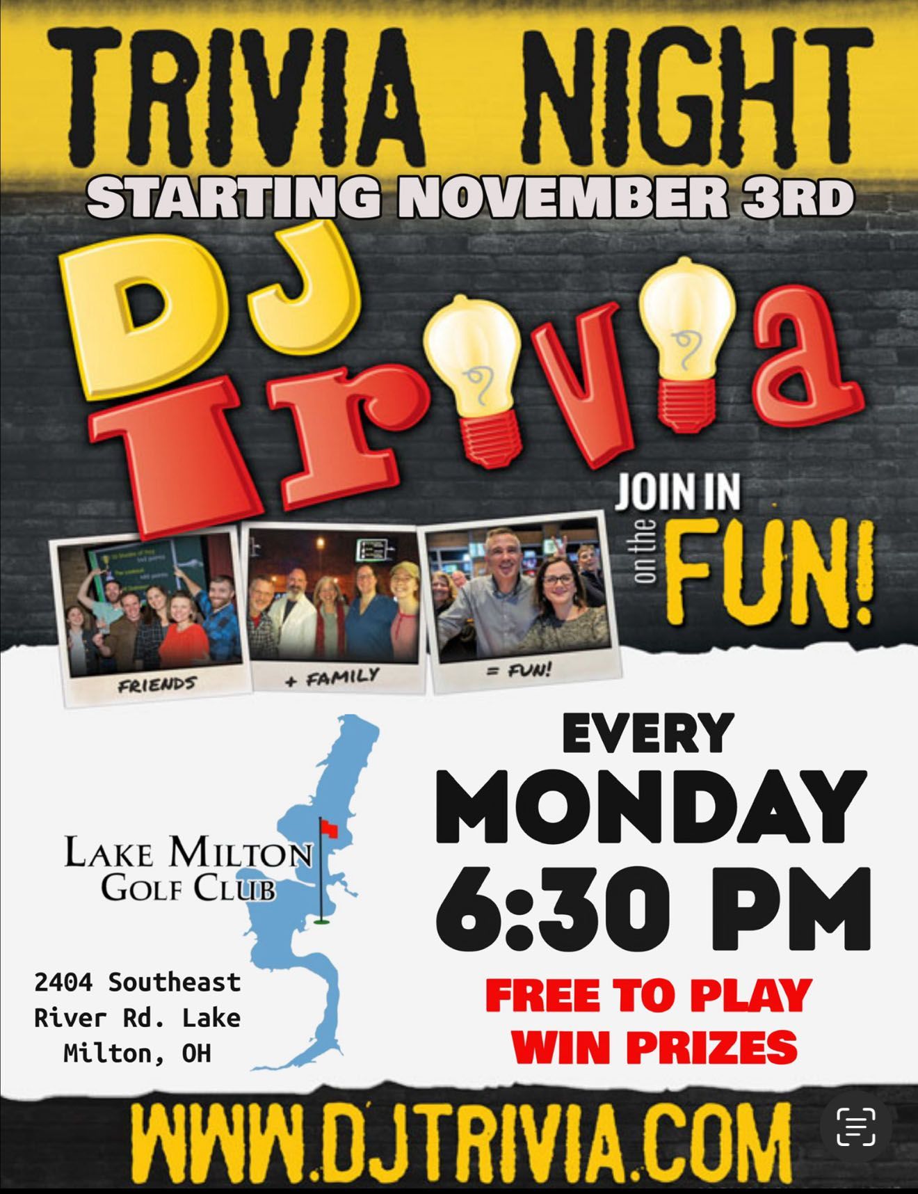 Trivia Night at Lake Milton Golf Club