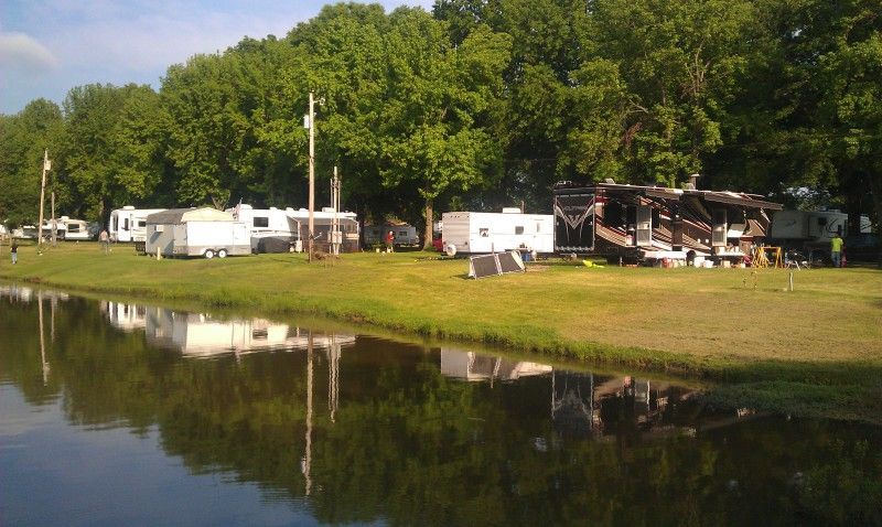 A white motorhome viewed from the front.