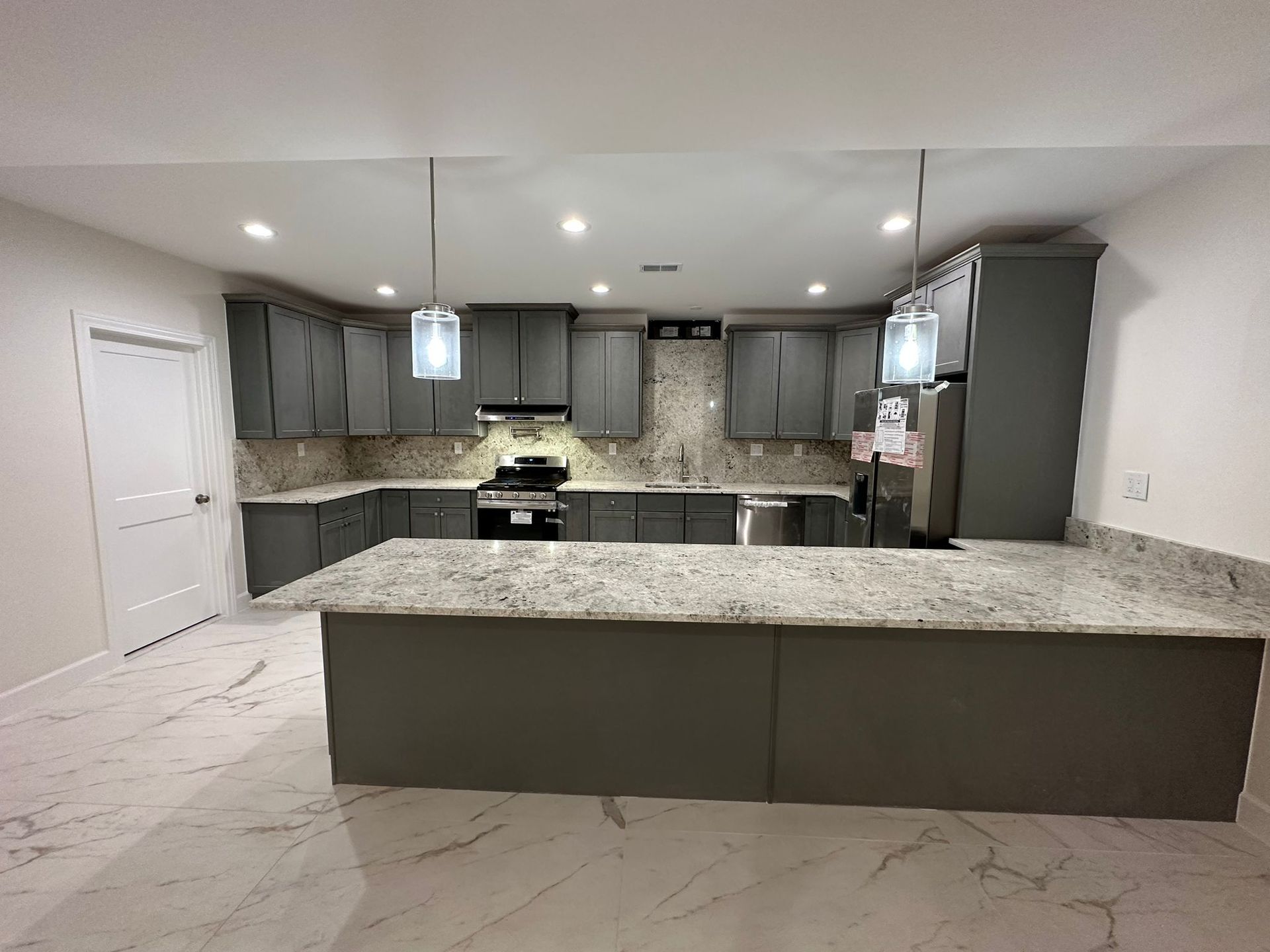 Grey kitchen renovation and remodeling