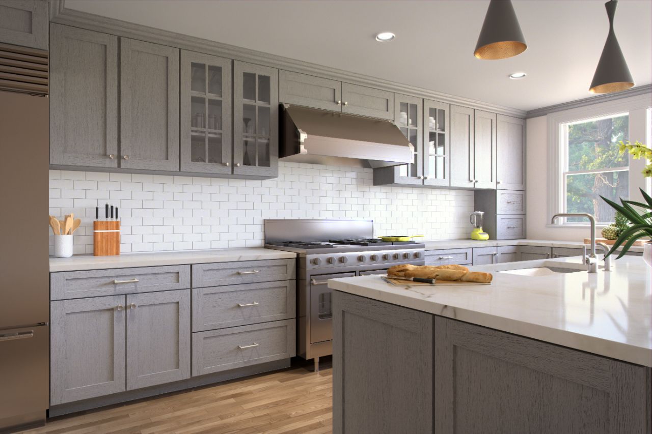 Nova Light Grey kitchen cabinets remodeling and renovation