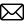A black and white envelope with a shadow on a white background.