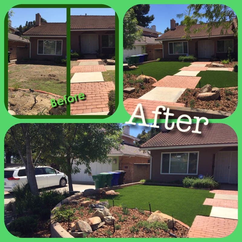 A collage of before and after pictures of a house