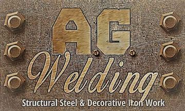 A sign for ag welding structural steel and decorative iron work