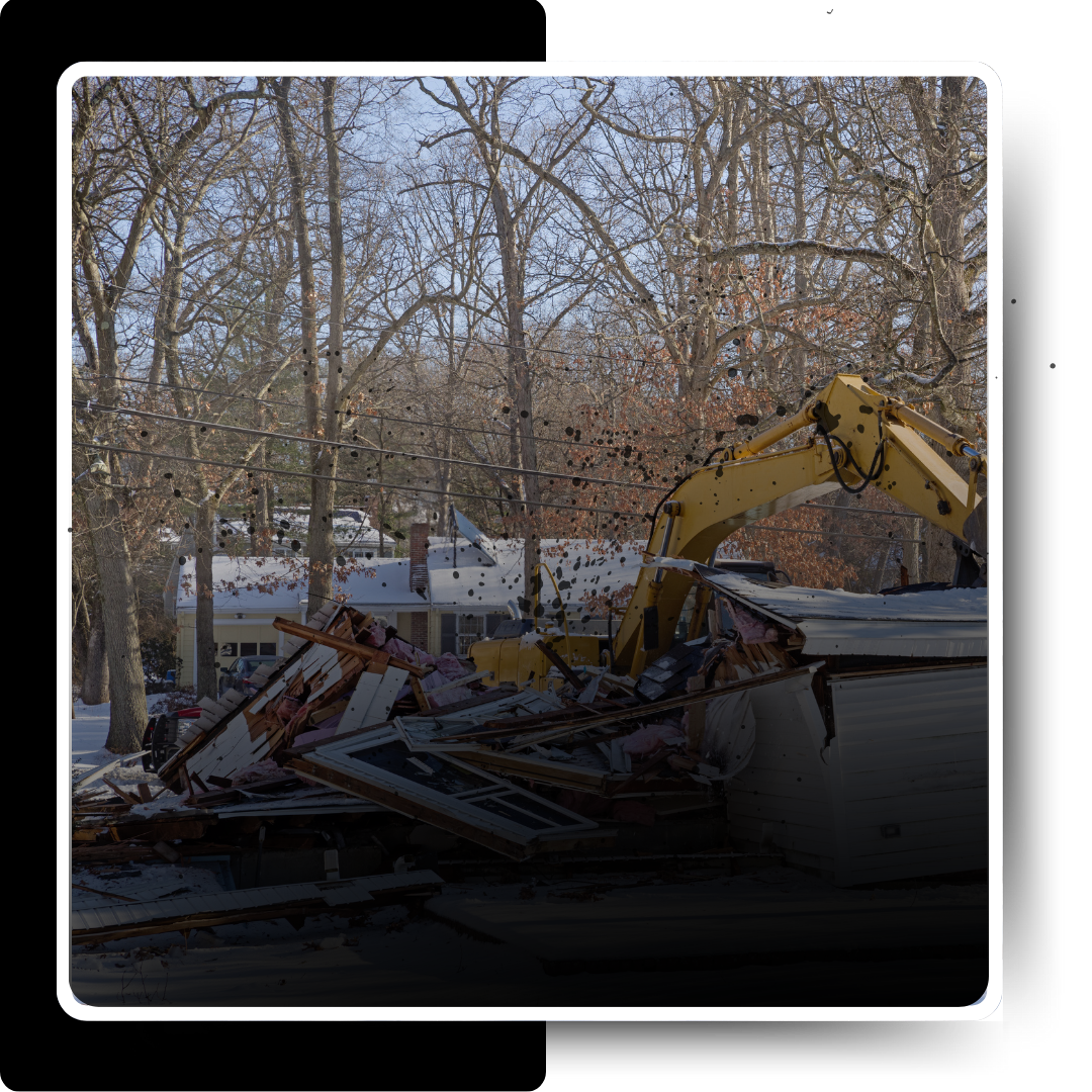 A demolition crashing store
