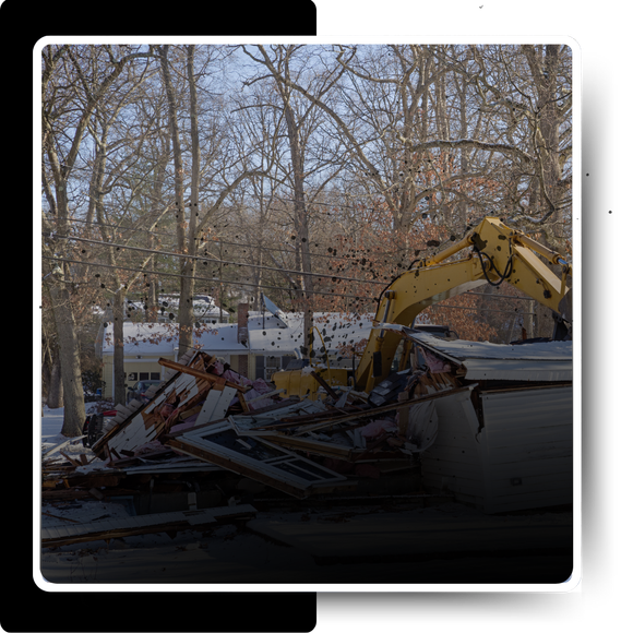 A demolition crashing store