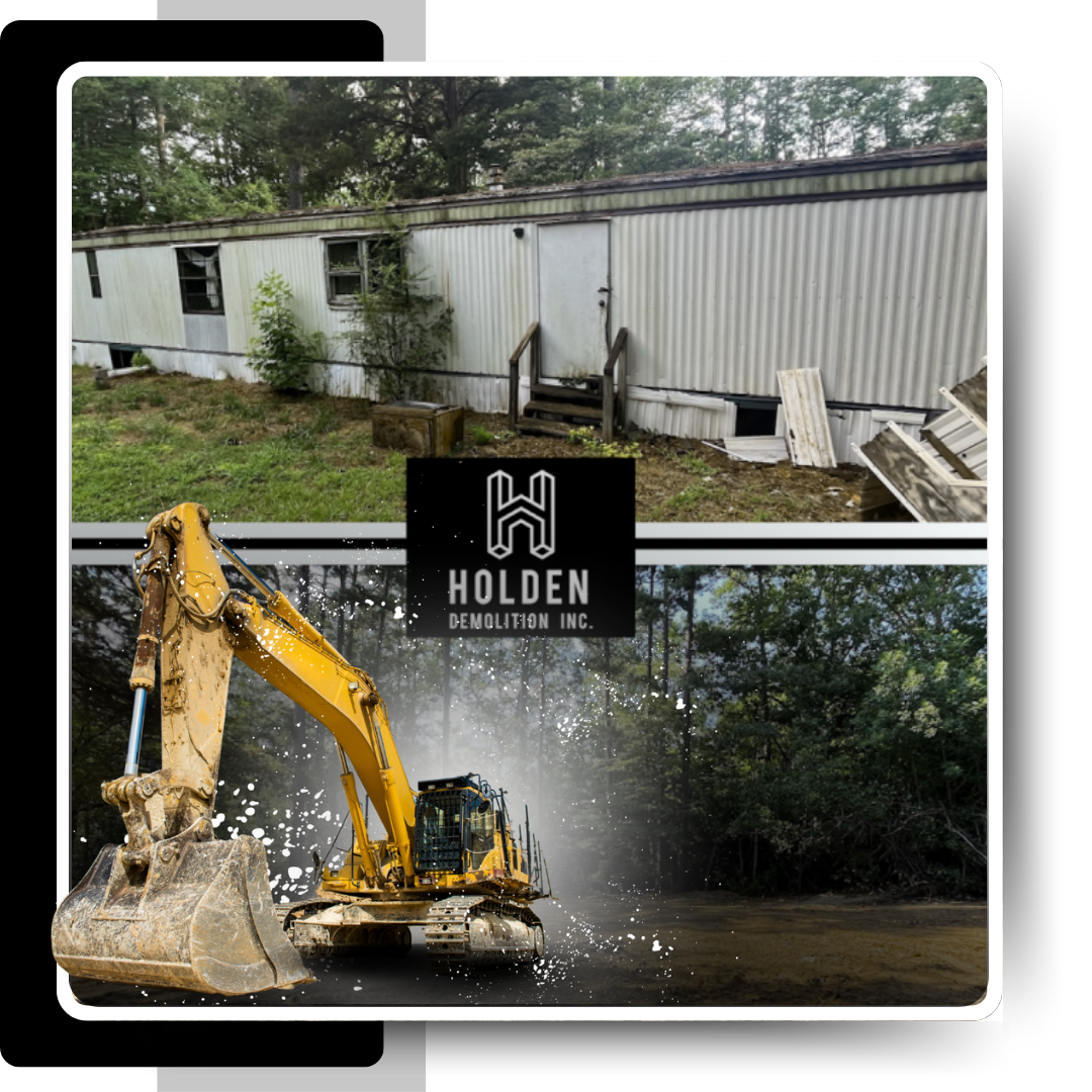 An excavator in front of an image.